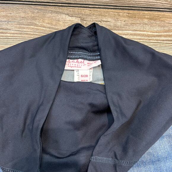 Isabel Maternity Distressed Cut Off Jean Shorts Size 6 - Picture 3 of 4